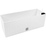 Jardini�re - prosperplast - simil rattan - 17l - blanc - arrosage automatique