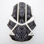 Protection de réservoir adhésive pour moto - mad - bandana noir liseré or - 6 parties Protection de réservoir adhésive pour moto - mad - bandana noir liseré or - 6 parties
