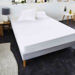 Prot�ge matelas anti - acariens imperm�able molleton 100% coton 140x190 / 200 - blanc - sweetnight