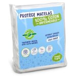 Prot�ge matelas 90x200 cm greenfirst� actif 100% naturel et anti - acariens al�se imperm�able molleton ...