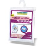 Protge oreiller 65x65 cm - doux et absorbant - molleton 100% coton - forme housse  rabat - fabriqu ...