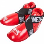Prot�ge pieds full contact - metal boxe - rouge - adulte - boxe - kick - boxing