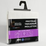 Protge taie de traversin en coton 45x90 cm molleton par soleil docre