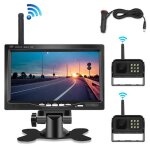 Prumya camra de recul sans fil 7 pouces cran hd vision nocturne infrarouge avec 2 camra ip67 tanche ...