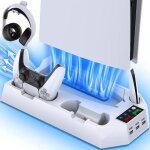 Ps5 / ps5 slim / ps5 pro support ventilateur de refroidissement double chargeur manette avec indicateur ...