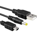 Pour psp psp 2000 psp 3000 c�ble de transfert de donn�es de chargement de 2 en 1 usb - 87511 noir