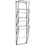 Pt cr120bk porte - revues mural 4 compartiments mtal noir h60 x 8 x 19 cm