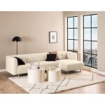 Pueblo - lot de 2 tables basses rondes - effet travertin - 58 et 50 cm - bois