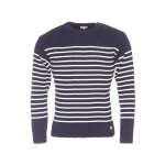 Pull - armor lux - laine - bleu marine  rayures crme - col rond - homme