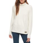 Pull blanc superdry essential rib - femme - col roulé Pull blanc superdry essential rib - femme - col roulé