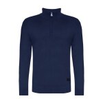 Pull bleu homme kaporal vada - coupe regular - col montant zipp - matire douce