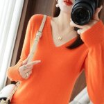 Pull en cachemire pour femme - autrement - chaud - col en v - tricot - manches longues - hauts amples ... Pull en cachemire pour femme - autrement - chaud - col en v - tricot - manches longues - hauts amples ...