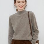 Pull en cachemire sans couture col roul rtro automne hiver femmes