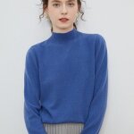 Pull en cachemire sans couture col roul rtro automne hiver femmes
