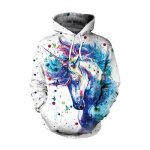Pull  capuche licorne adulte femme - insfity - blanc - polyester et acrylique