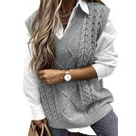 Pull chandail armcx col en v sans manches tricot� pull gilet pull gilet couleur unie tricots d�bardeur ...