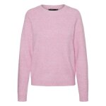 Pull rose chiné resserré aux manches avec une coupe droite et un col rond Pull rose chiné resserré aux manches avec une coupe droite et un col rond