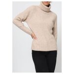 Pull col roul beige femme - marque - manches longues - coupe cintre