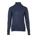 Pull col roul - belle femme - femme - laine et cachemire - bleu fonc - automne / hiver