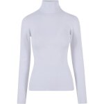 Pull col roul femme - urban classics - blanc - viscose et nylon - coupe ajuste - manches longues
