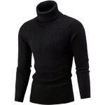 Pull  col roul pour homme - automne / hiver - pull chaud en tricot pour homme noir