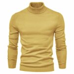 Pull  col roul homme insfity - tricot manches longues - chaud et confortable - couleur unie - automne ...