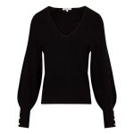 Pull femme morgan avec manches longues et col v noir