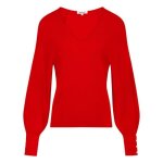 Pull col v droit - morgan - femme - rouge