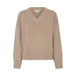 Pull col v femme b. young otari - beige - coupe oversize - manches longues Pull col v femme b. young otari - beige - coupe oversize - manches longues