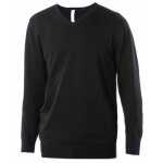 Pull col v homme - k965 - noir - kariban - coupe ajuste - mlange coton / acrylique