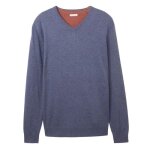 Pull homme - tom tailor - bleu - col v - automne / hiver - prt  porter haut de gamme
