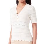 Pull col v morgan blanc - morgan - coupe droite - manches courtes