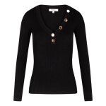 Pull col v morgan noir - femme - manches longues - polyester 100%