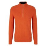 Pull coton col camionneur droite tom tailor - orange - homme Pull coton col camionneur droite tom tailor - orange - homme