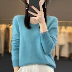 Pull femme automne et hiver en laine épaissie col en v - vitata - couleur bleu - décontracté et élégant ... Pull femme automne et hiver en laine épaissie col en v - vitata - couleur bleu - décontracté et élégant ...