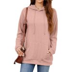 Pull femme capuche en tricot casual pullover lche tops couleur unie pour printemps et automne - taille ...