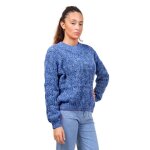 Pull femme col ras du cou manches longues - couleur bleu Pull femme col ras du cou manches longues - couleur bleu