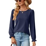 Pull femme col rond manches longues casual pullover lâche - insfity - bleu - automne / hiver Pull femme col rond manches longues casual pullover lâche - insfity - bleu - automne / hiver