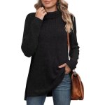 Pull femme col roulé manches longues casual pullover lâche tops couleur unie pour printemps et automne ... Pull femme col roulé manches longues casual pullover lâche tops couleur unie pour printemps et automne ...