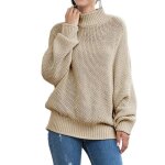 Pull femme col roulé tricoté automne hiver chaud hauts lâche manches longues couleur unie - kaki - insfity ... Pull femme col roulé tricoté automne hiver chaud hauts lâche manches longues couleur unie - kaki - insfity ...