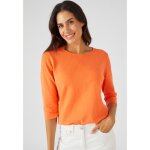Damart - pull uni et ray imprim floral - orange