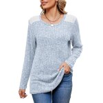Pull femme manches longues automne hiver casual pullover lâche tops col rond couleur contraste - taille ... Pull femme manches longues automne hiver casual pullover lâche tops col rond couleur contraste - taille ...