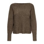 Pull femme only daniella marron - col bateau (arrondi) - coupe ample - taille s