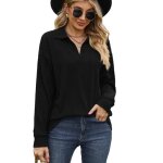 Pull femme en tricot manches longues col v pullover lâche couleur unie confortable pour printemps et ... Pull femme en tricot manches longues col v pullover lâche couleur unie confortable pour printemps et ...