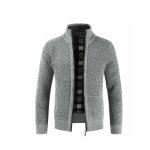 Pull hiver homme - leoclotho - gilet col xs - col montant - coupe slim - gris - blanc