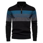 Pull hommes - 2xl eu pulls homme en cotonpull  col en v finement ctel zipp 1 - 4 hommele style color ...