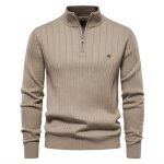 Pull homme col À fermeture Éclair automne hiver casual pullover en tricot couleur unie tissu confortable ... Pull homme col À fermeture Éclair automne hiver casual pullover en tricot couleur unie tissu confortable ...