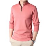 Pull homme col à fermeture Éclair manches longues pullover col montant couleur unie printemps et automne ... Pull homme col à fermeture Éclair manches longues pullover col montant couleur unie printemps et automne ...