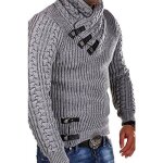 Pull homme col haut  enf xxs - gris / gris - leoclotho - col roul