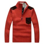 Pull homme col montant casual pullover paissir automne hiver - rouge - insfity - mp03783542